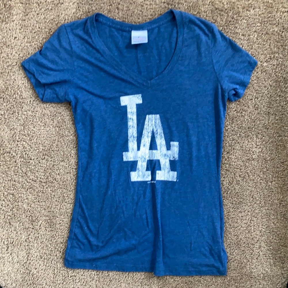 COPY - Blue LA Dodgers V neck shirt size small
